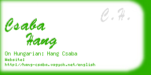 csaba hang business card